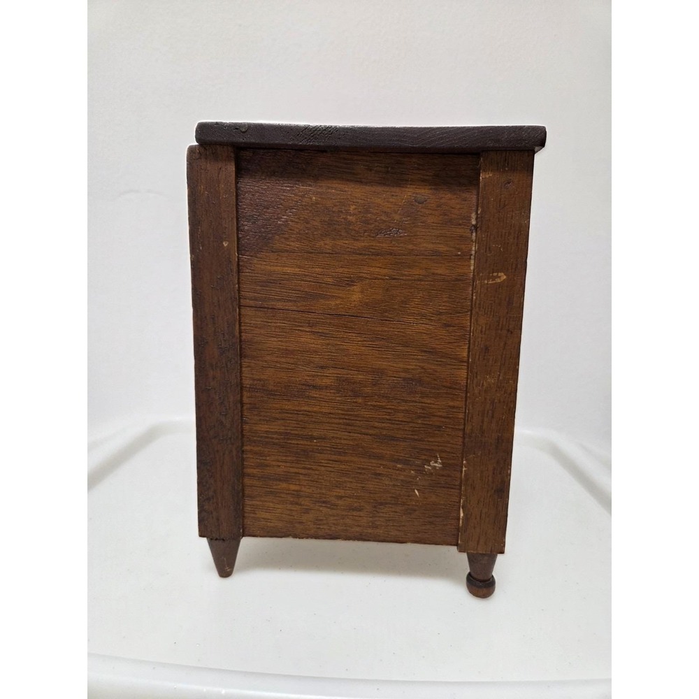 Antique 19th Century Miniature Wood Vanity Doll Accessory Drawer Chest 9"x6"x8" - Picture 4 of 12